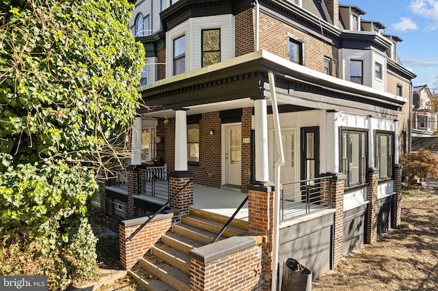 exterior space featuring covered porch