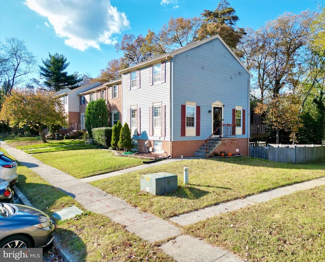 view of front of house with a front yard