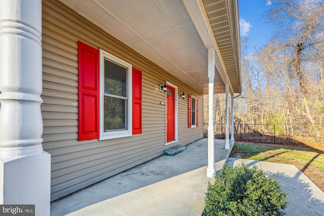 exterior space with covered porch