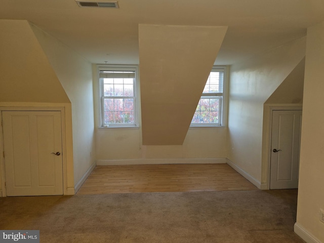 bonus room featuring light wood-type flooring