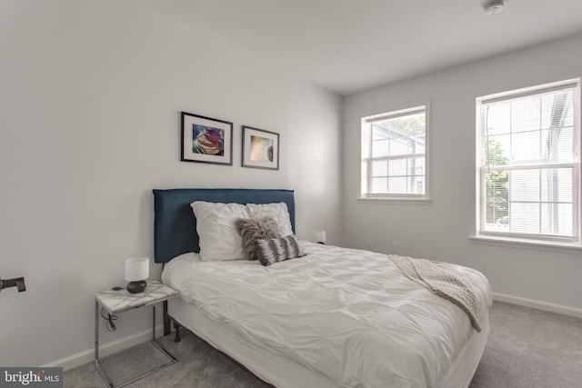 bedroom featuring carpet