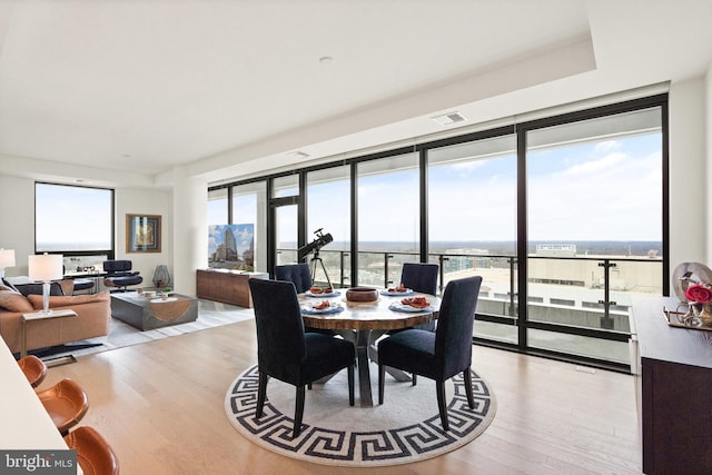 dining area featuring light hardwood / wood-style flooring