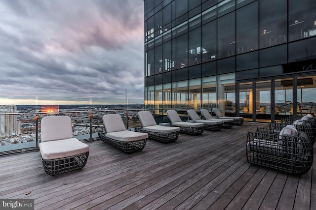 view of deck at dusk