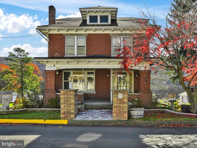 view of front of property with a porch