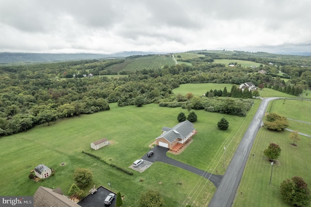 aerial view with a rural view