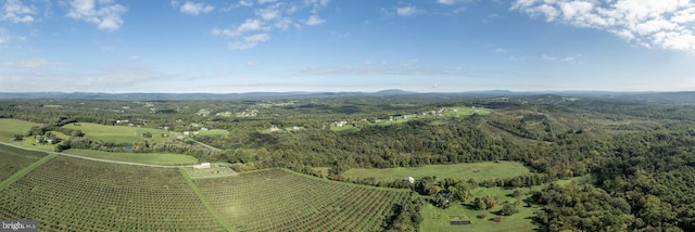 drone / aerial view featuring a rural view