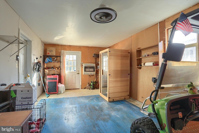 interior space featuring heating unit