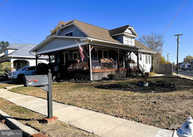 view of front of property with a porch