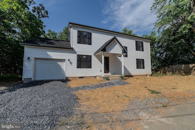 front facade with a garage