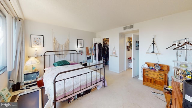 carpeted bedroom featuring a closet