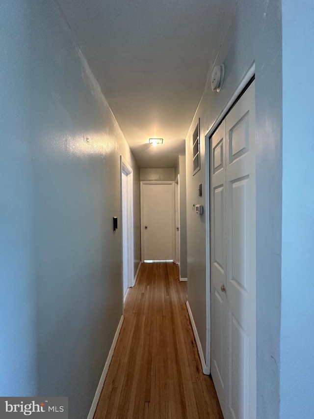 corridor featuring hardwood / wood-style flooring