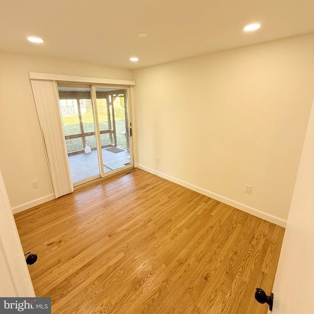 empty room featuring light wood-type flooring