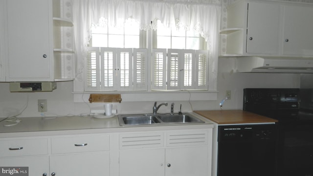 kitchen featuring sink and white cabinetry