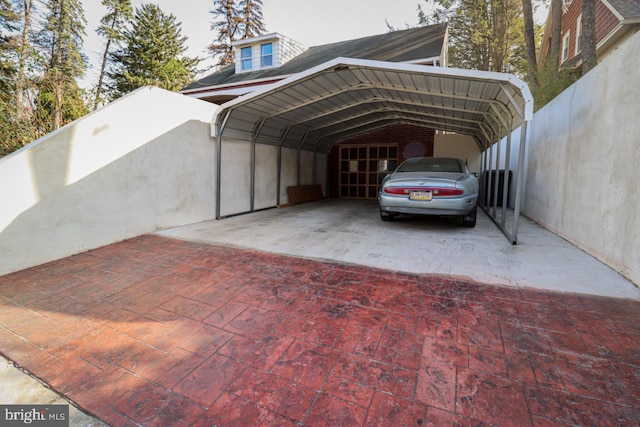 view of car parking featuring a carport