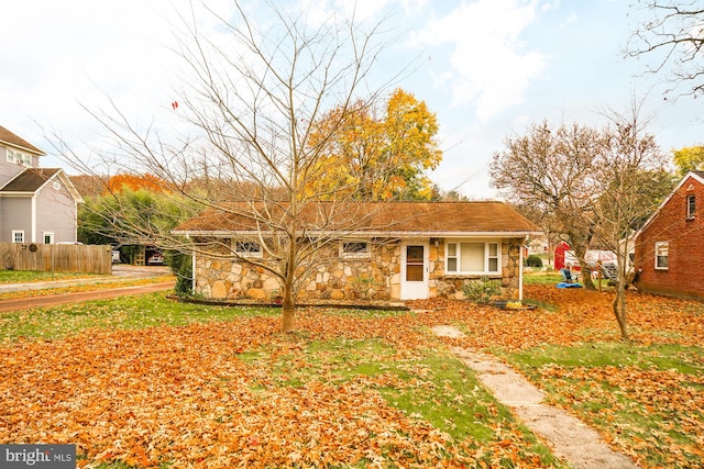 view of single story home