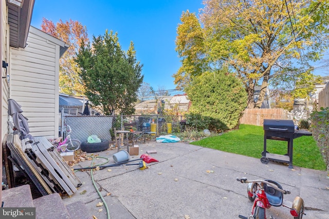 view of patio with area for grilling