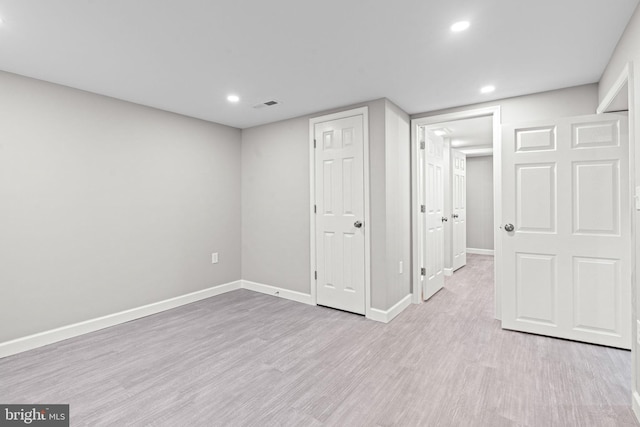 interior space featuring light hardwood / wood-style floors