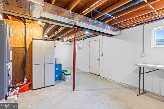 basement featuring plenty of natural light