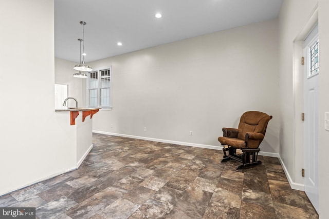 sitting room with sink