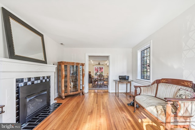 sitting room featuring wood-type flooring