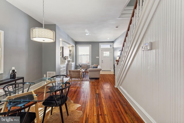 dining room featuring dark wood-type flooring