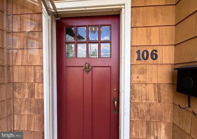 view of doorway to property