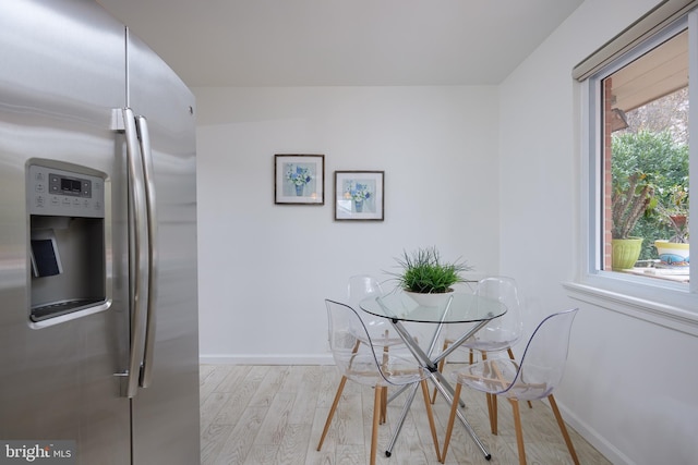 dining area featuring light hardwood / wood-style flooring