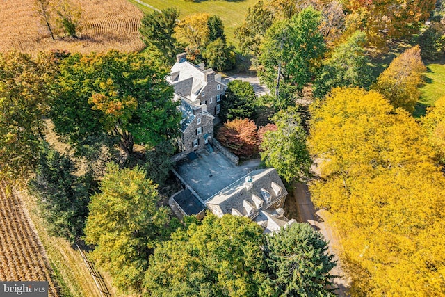 bird's eye view with a rural view