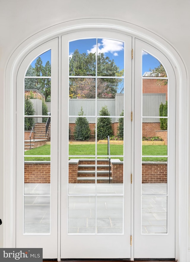 entryway with french doors