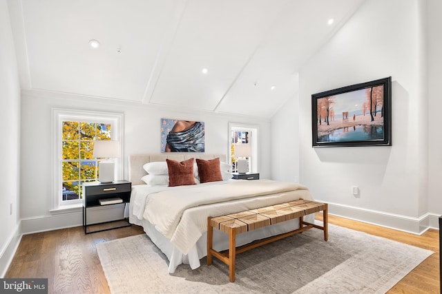 1524 33rd St NW, Washington, DC 20007 - bedroom featuring lofted ceiling, wood finished floors, and recessed lighting
