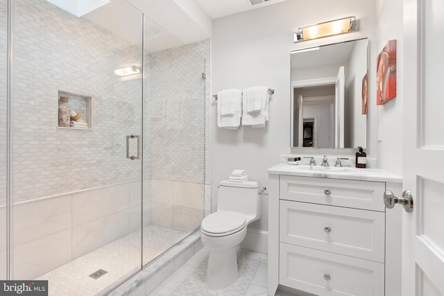 1524 33rd St NW, Washington, DC 20007 - full bath with a shower stall, vanity, and tile patterned flooring