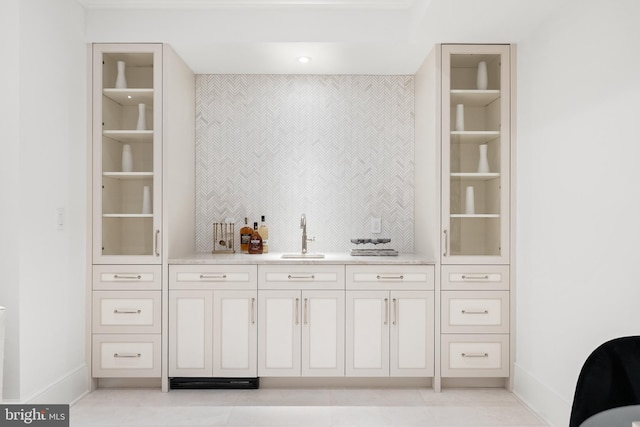 1524 33rd St NW, Washington, DC 20007 - indoor wet bar with baseboards and light tile patterned floors