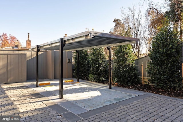 view of patio with a carport