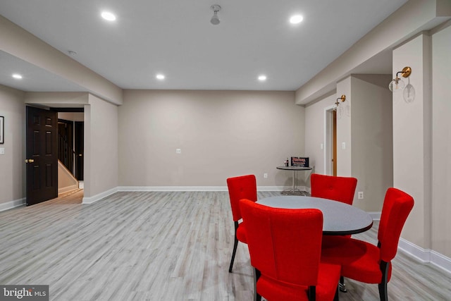 dining area featuring light hardwood / wood-style flooring