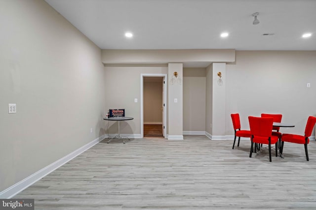 interior space featuring light hardwood / wood-style flooring