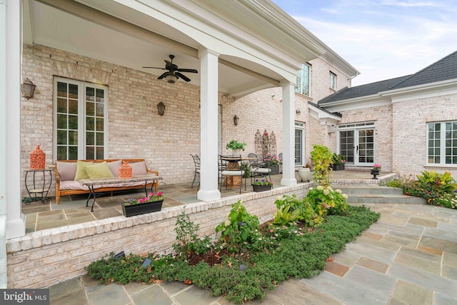 view of patio / terrace with ceiling fan