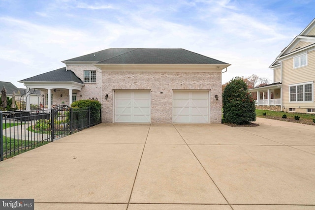 view of front of house with a garage