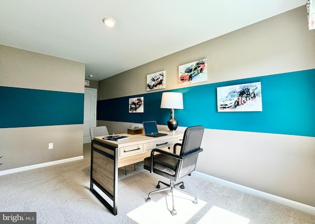 home office featuring carpet flooring