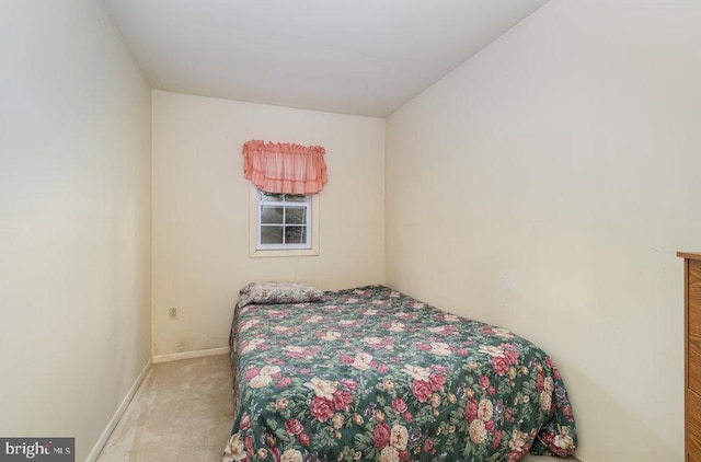 bedroom featuring carpet floors and baseboards
