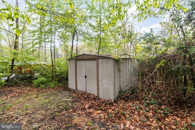 view of shed