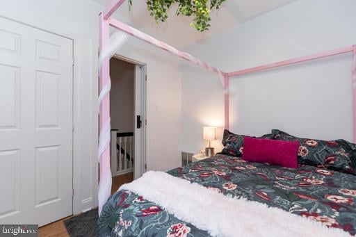 bedroom featuring hardwood / wood-style flooring