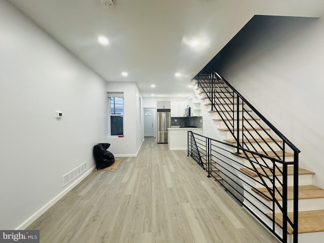 interior space featuring light hardwood / wood-style floors