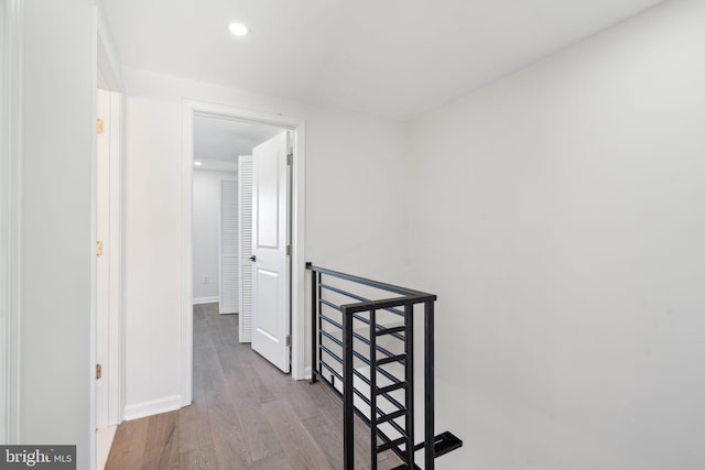 corridor featuring light wood-type flooring