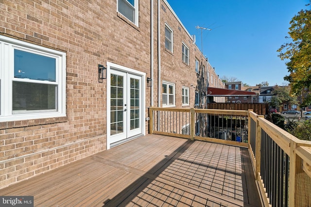 deck featuring french doors