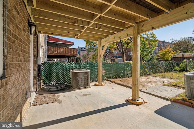 view of patio featuring central AC