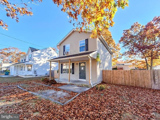 view of front of home with cooling unit