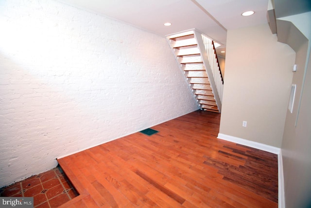 interior space featuring dark wood-type flooring