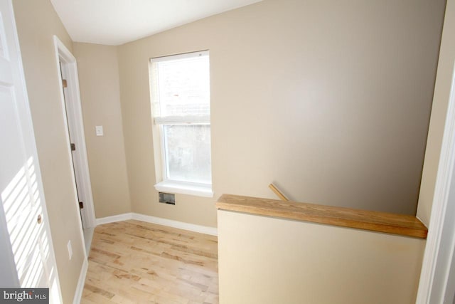 interior space with light hardwood / wood-style floors