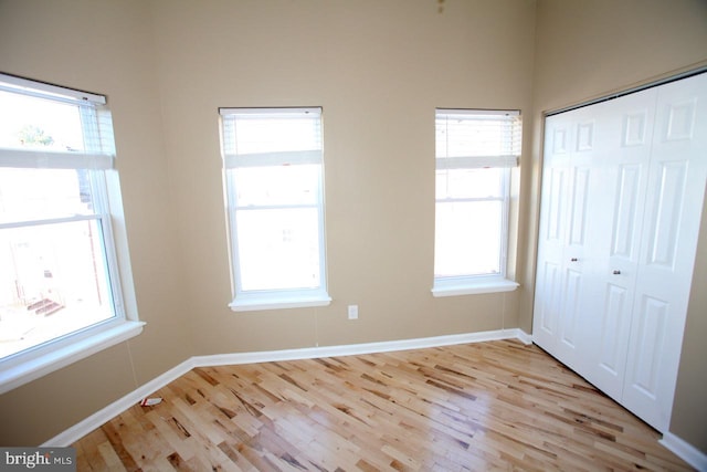 unfurnished bedroom featuring light hardwood / wood-style floors