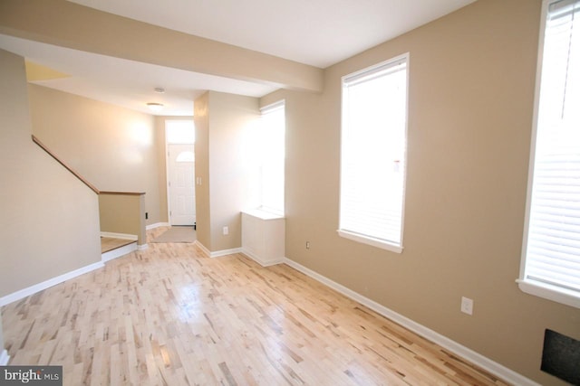 interior space featuring light hardwood / wood-style floors and a wealth of natural light